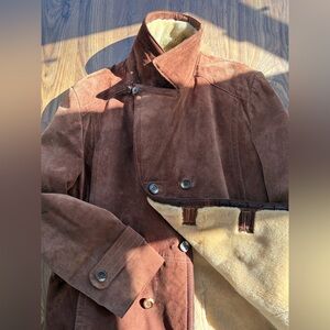 Vintage 60s Genuine Leather Suede Shearling-Lined Men’s Jacket